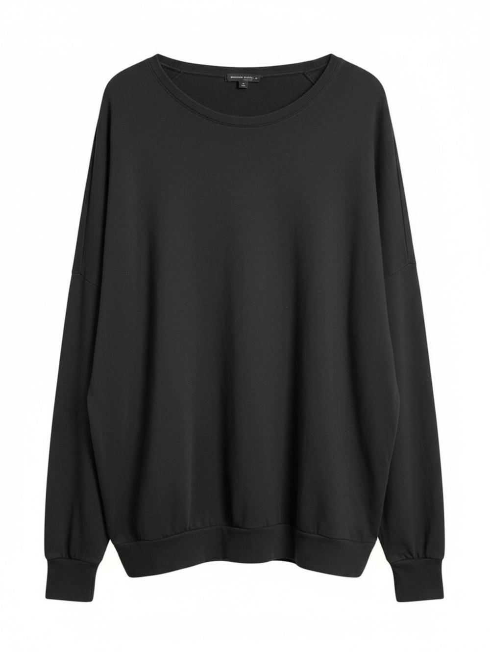 Universal Standard "Lauren Classic Sweatshirt" French Terry Pullover, Black, XL